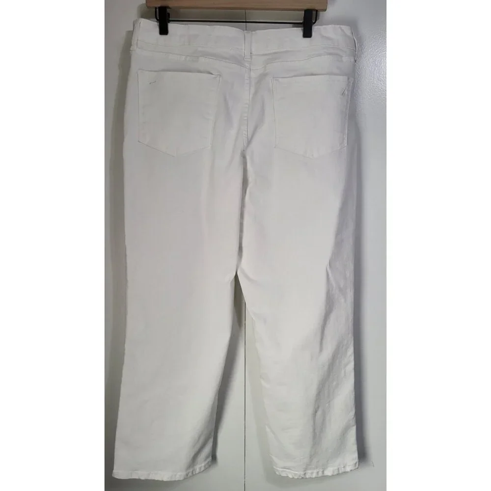 Nautica Women's SZ 16 High Rise White Denim Jeans Cropped Ankle - Picture 2 of 9